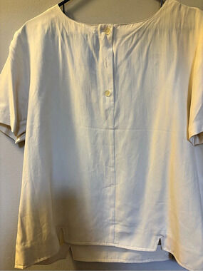 City Silk Blouse in White Size XL